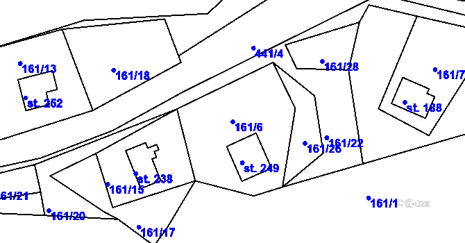 Parcela st. 161/6 v KÚ Suhrovice, Katastrální mapa