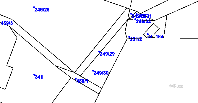 Parcela st. 249/29 v KÚ Suhrovice, Katastrální mapa