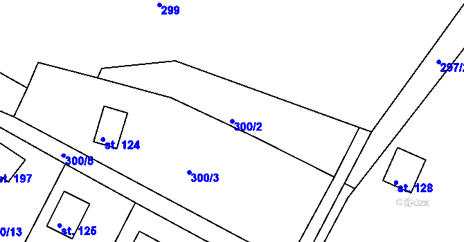 Parcela st. 300/2 v KÚ Suhrovice, Katastrální mapa