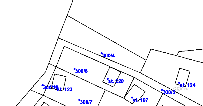Parcela st. 300/4 v KÚ Suhrovice, Katastrální mapa
