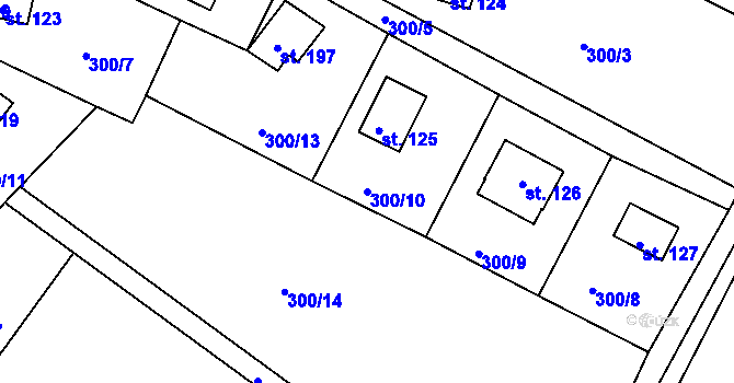 Parcela st. 300/10 v KÚ Suhrovice, Katastrální mapa