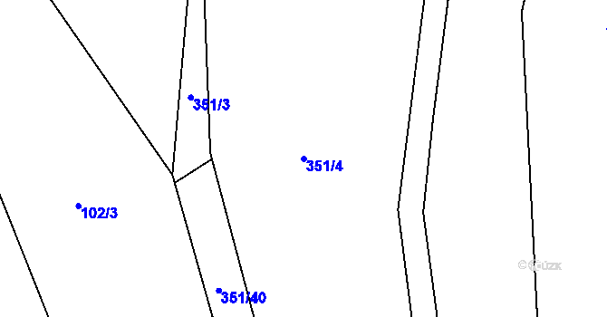 Parcela st. 351/4 v KÚ Suhrovice, Katastrální mapa