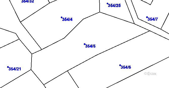 Parcela st. 354/5 v KÚ Suhrovice, Katastrální mapa