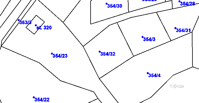 Parcela st. 354/32 v KÚ Suhrovice, Katastrální mapa
