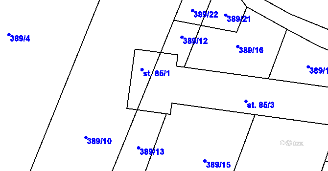 Parcela st. 85/2 v KÚ Suhrovice, Katastrální mapa