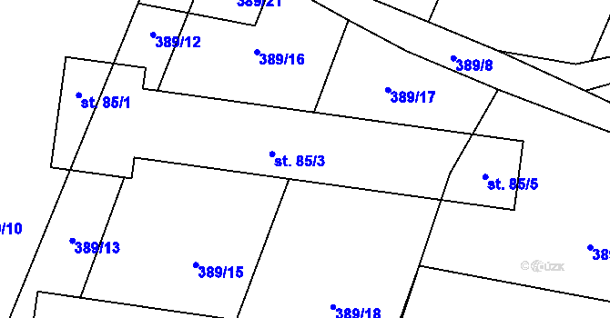 Parcela st. 85/3 v KÚ Suhrovice, Katastrální mapa