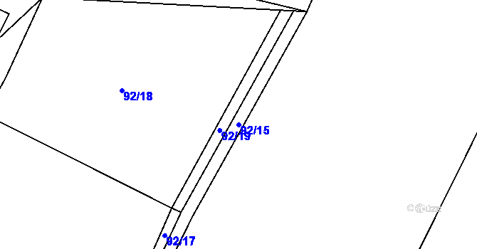 Parcela st. 92/15 v KÚ Suhrovice, Katastrální mapa
