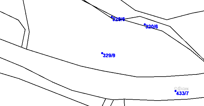 Parcela st. 329/9 v KÚ Suhrovice, Katastrální mapa