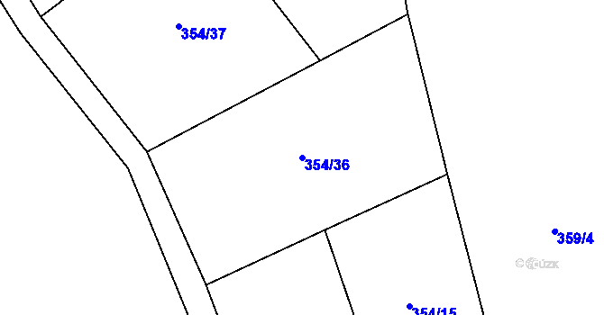 Parcela st. 354/36 v KÚ Suhrovice, Katastrální mapa