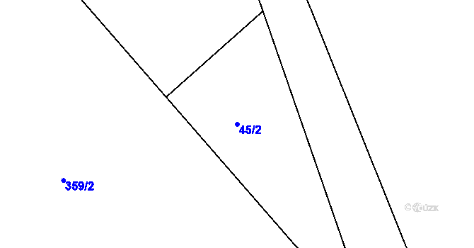 Parcela st. 45/2 v KÚ Suhrovice, Katastrální mapa