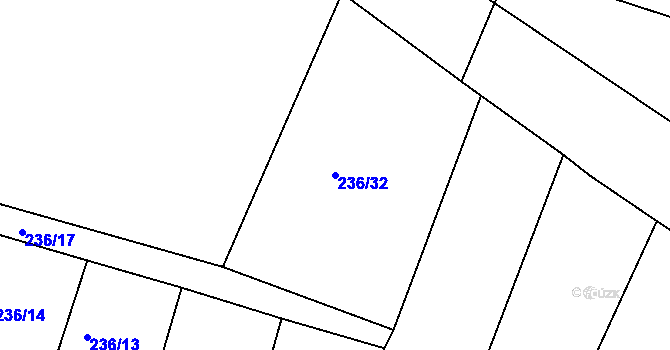 Parcela st. 236/32 v KÚ Suhrovice, Katastrální mapa
