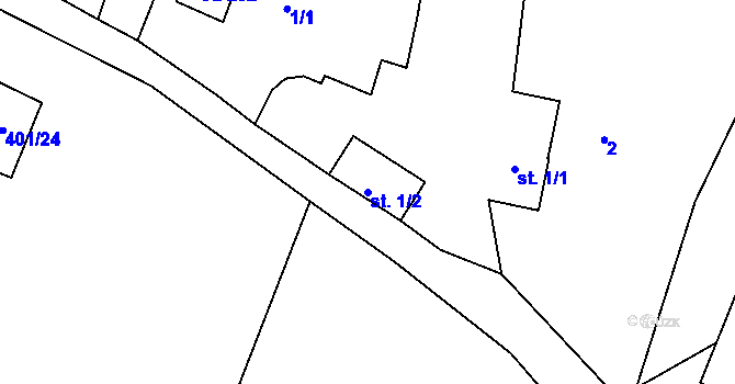 Parcela st. 1/2 v KÚ Suhrovice, Katastrální mapa