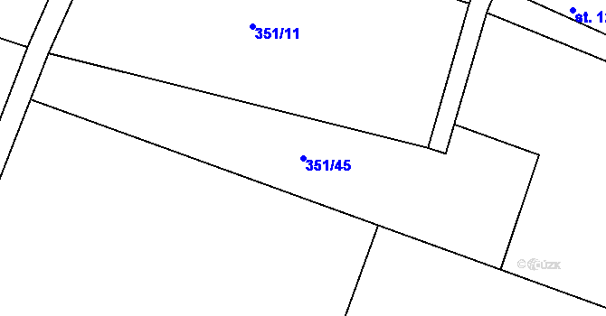 Parcela st. 351/45 v KÚ Suhrovice, Katastrální mapa