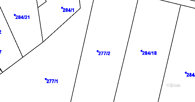 Parcela st. 277/2 v KÚ Suhrovice, Katastrální mapa