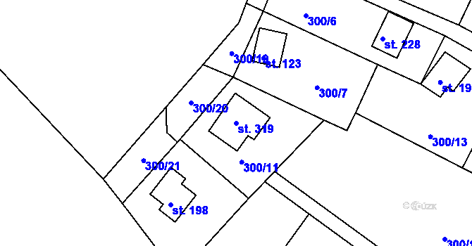 Parcela st. 319 v KÚ Suhrovice, Katastrální mapa