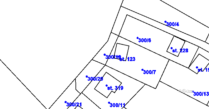 Parcela st. 300/19 v KÚ Suhrovice, Katastrální mapa