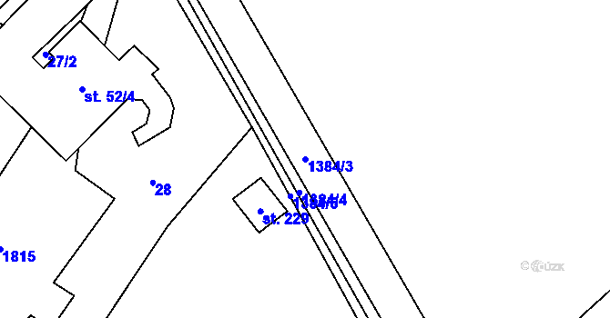 Parcela st. 1384/3 v KÚ Kněžnice, Katastrální mapa