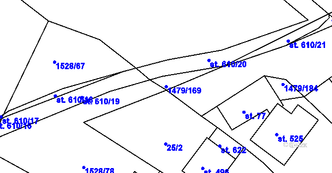 Parcela st. 1479/169 v KÚ Kněžpole u Uherského Hradiště, Katastrální mapa