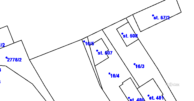 Parcela st. 507 v KÚ Kněžpole u Uherského Hradiště, Katastrální mapa