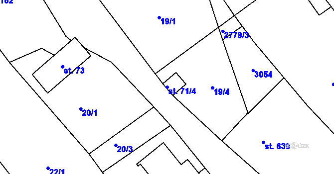 Parcela st. 71/4 v KÚ Kněžpole u Uherského Hradiště, Katastrální mapa