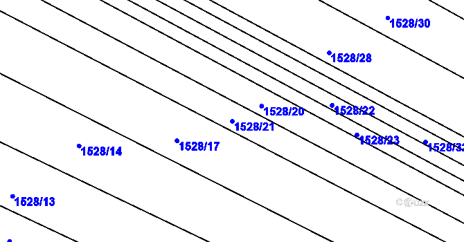 Parcela st. 1528/21 v KÚ Kněžpole u Uherského Hradiště, Katastrální mapa