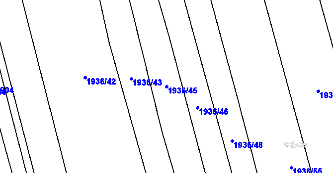 Parcela st. 1936/45 v KÚ Kněžpole u Uherského Hradiště, Katastrální mapa