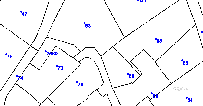 Parcela st. 55 v KÚ Knínice, Katastrální mapa
