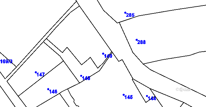 Parcela st. 149 v KÚ Knínice, Katastrální mapa