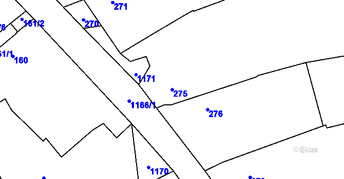Parcela st. 275 v KÚ Knínice, Katastrální mapa