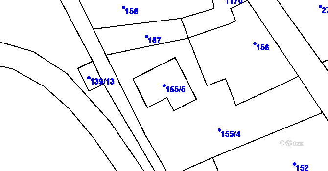 Parcela st. 155/5 v KÚ Knínice, Katastrální mapa