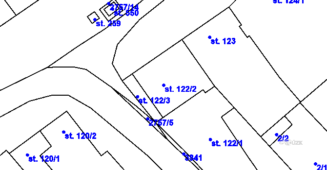 Parcela st. 122/2 v KÚ Knínice u Boskovic, Katastrální mapa