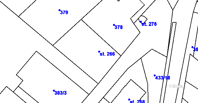 Parcela st. 266 v KÚ Knínice u Boskovic, Katastrální mapa