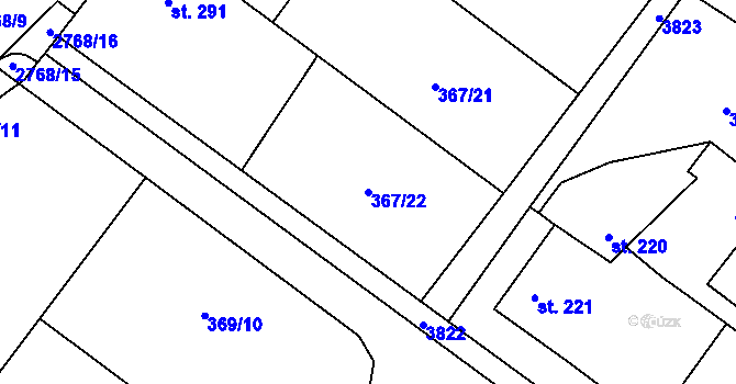 Parcela st. 367/22 v KÚ Knínice u Boskovic, Katastrální mapa