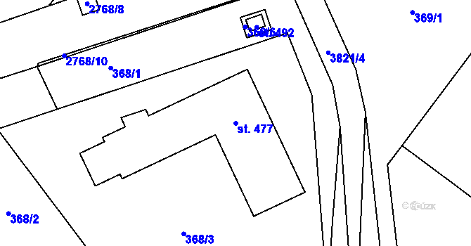 Parcela st. 477 v KÚ Knínice u Boskovic, Katastrální mapa