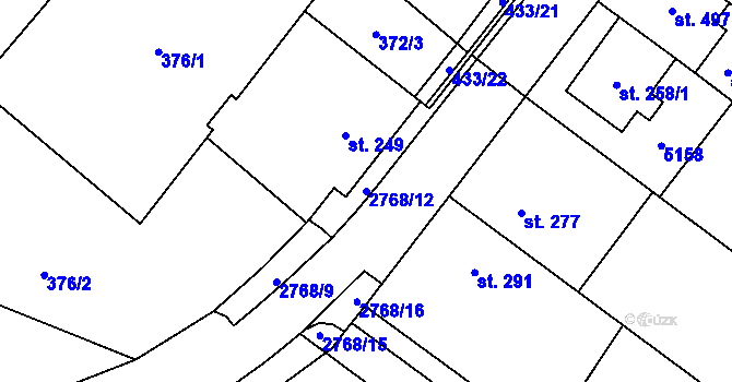 Parcela st. 2768/12 v KÚ Knínice u Boskovic, Katastrální mapa