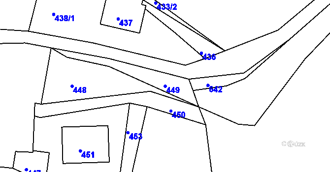 Parcela st. 449 v KÚ Kňovice, Katastrální mapa