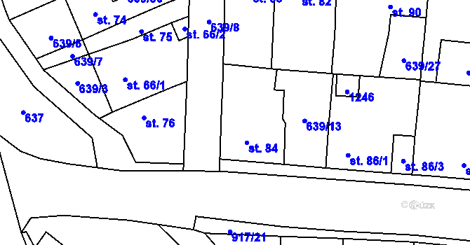 Parcela st. 84 v KÚ Knovíz, Katastrální mapa