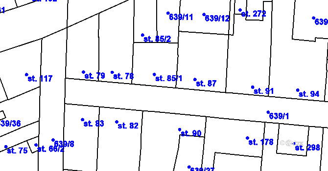 Parcela st. 85/1 v KÚ Knovíz, Katastrální mapa
