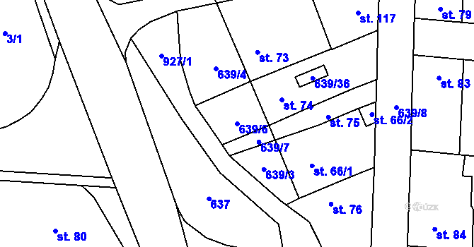 Parcela st. 639/6 v KÚ Knovíz, Katastrální mapa