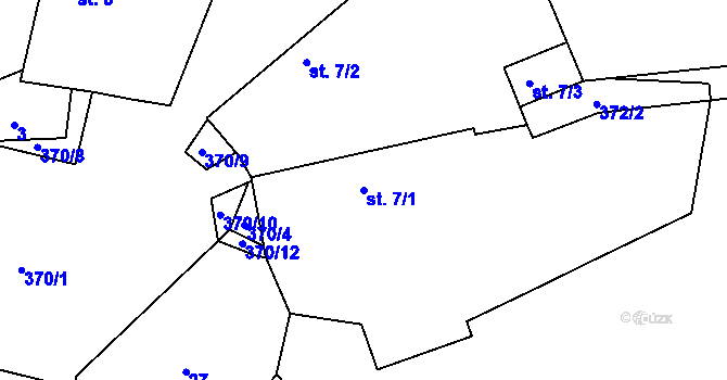 Parcela st. 7/1 v KÚ Zbožice, Katastrální mapa