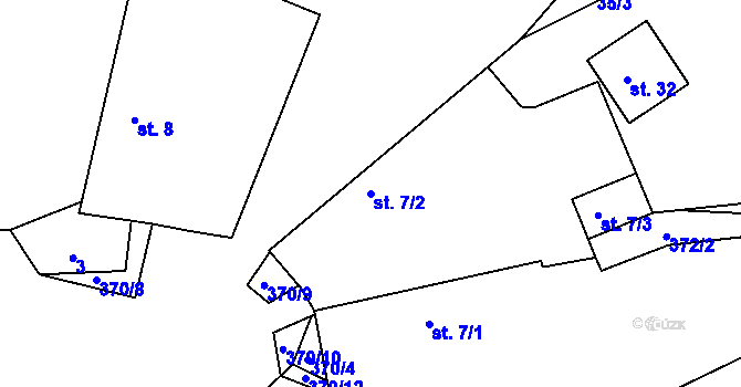 Parcela st. 7/2 v KÚ Zbožice, Katastrální mapa