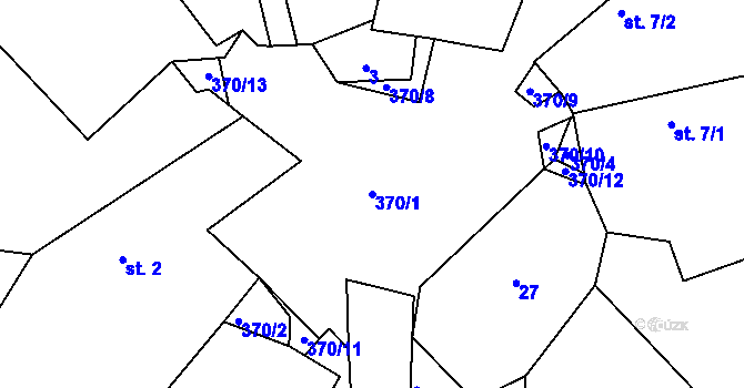 Parcela st. 370/1 v KÚ Zbožice, Katastrální mapa