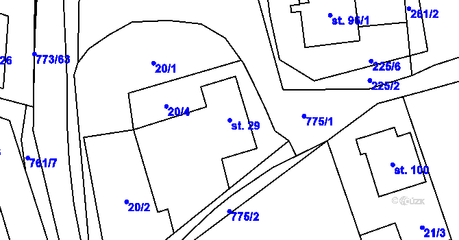 Parcela st. 29 v KÚ Koberovice, Katastrální mapa