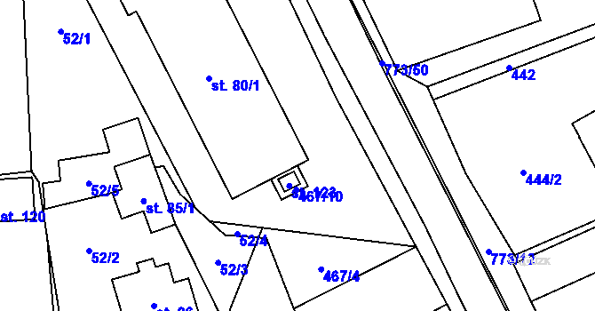 Parcela st. 80/2 v KÚ Koberovice, Katastrální mapa