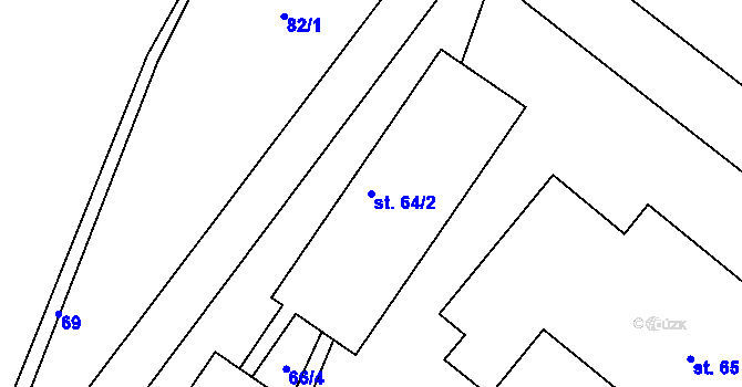 Parcela st. 64/2 v KÚ Koberovice, Katastrální mapa