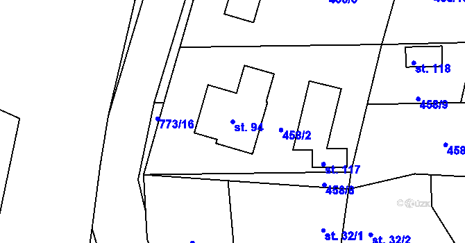 Parcela st. 94 v KÚ Koberovice, Katastrální mapa