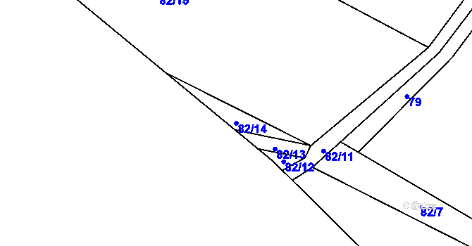 Parcela st. 82/14 v KÚ Koberovice, Katastrální mapa
