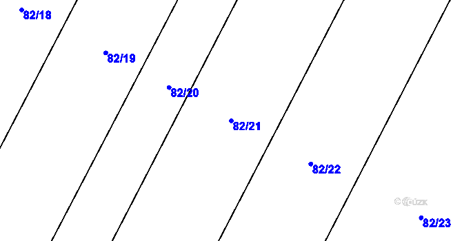 Parcela st. 82/21 v KÚ Koberovice, Katastrální mapa