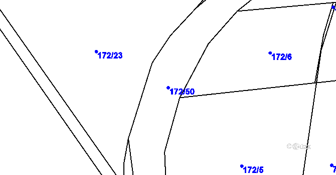 Parcela st. 172/50 v KÚ Koberovice, Katastrální mapa
