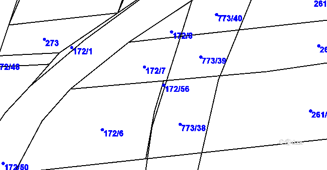 Parcela st. 172/56 v KÚ Koberovice, Katastrální mapa